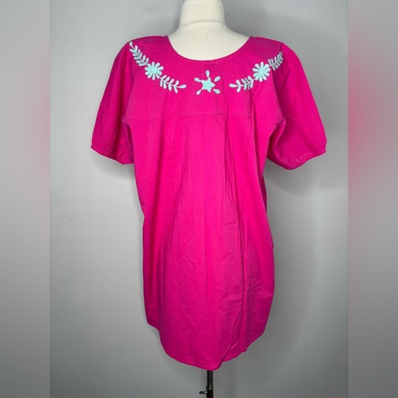 Mer St. Barth Camille Embroidered Pink Mini Dress - Picture 4 of 8